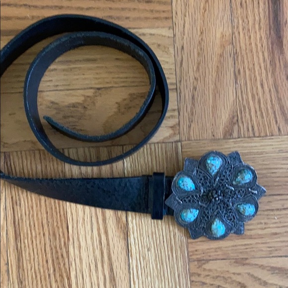Vintage Black Belt with Bohemian Belt Buckle main image 5